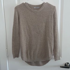 SMALL Pink Clover Cream/Beige Crew Sweater